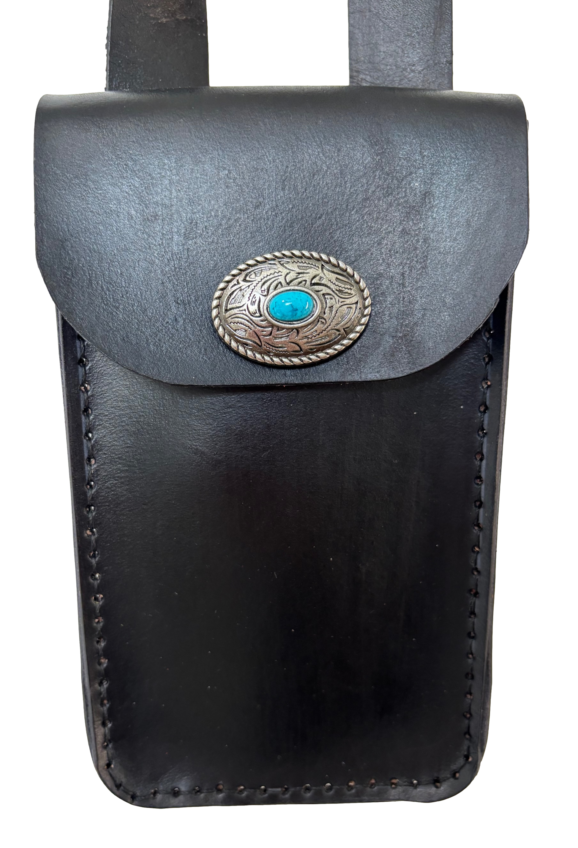 leather phone case black color - Ysleta Mission Gift Shop