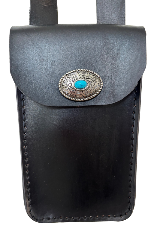 leather phone case black color - Ysleta Mission Gift Shop