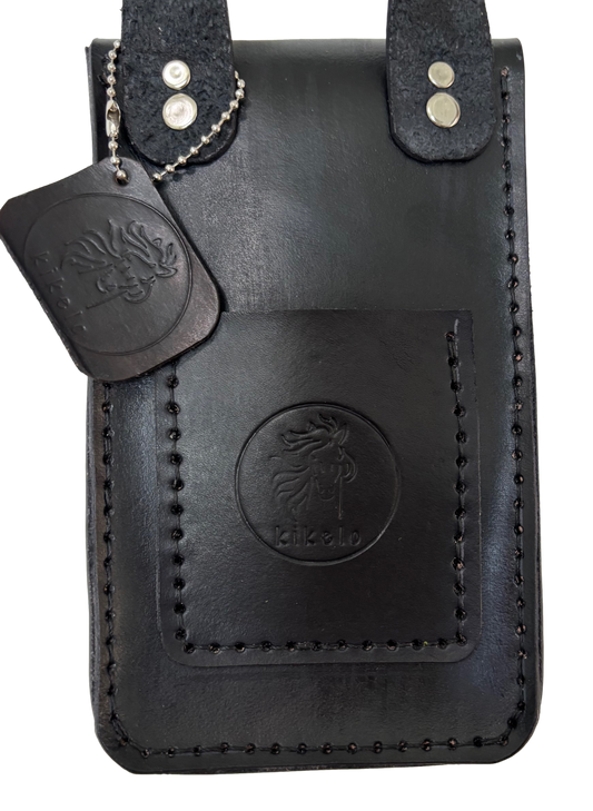 leather phone case black color - Ysleta Mission Gift Shop