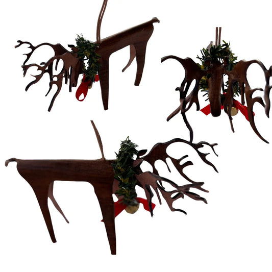 Leather Reindeer Ornament