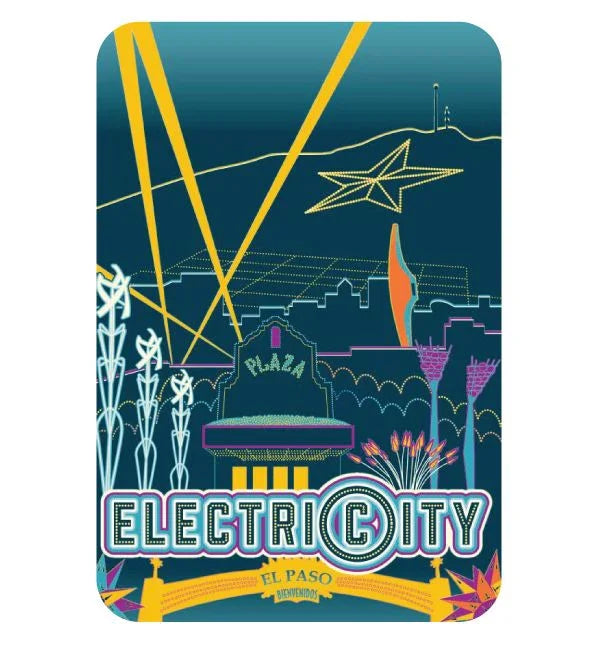 Magnet featuring iconic El Paso landmarks, Texas, by Vanessa Clark, part of El Paso souvenirs and gifts collection.