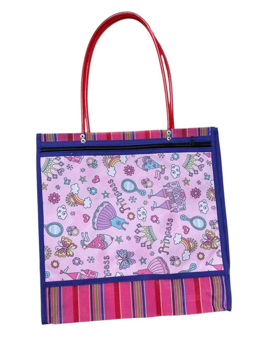 Multicolor Mercado Zip Pouch by Jose Alberto Chavez, boho-style handbag for makeup or change, with zipper closure and vibrant design.