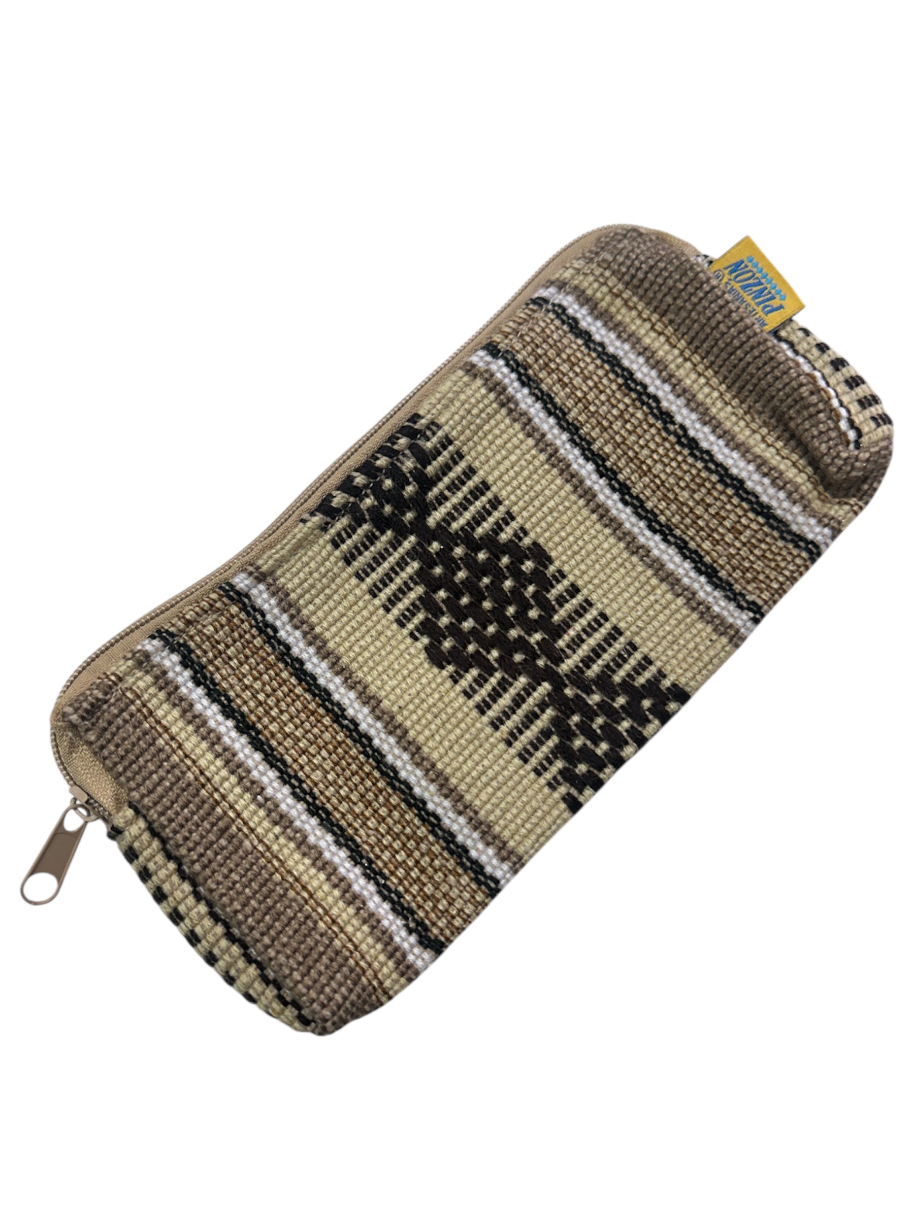 Multicolor Mercado Zip Pouch by Ysleta Mission Gift Shop, boho-style bag for makeup or change, featuring vibrant woven design.