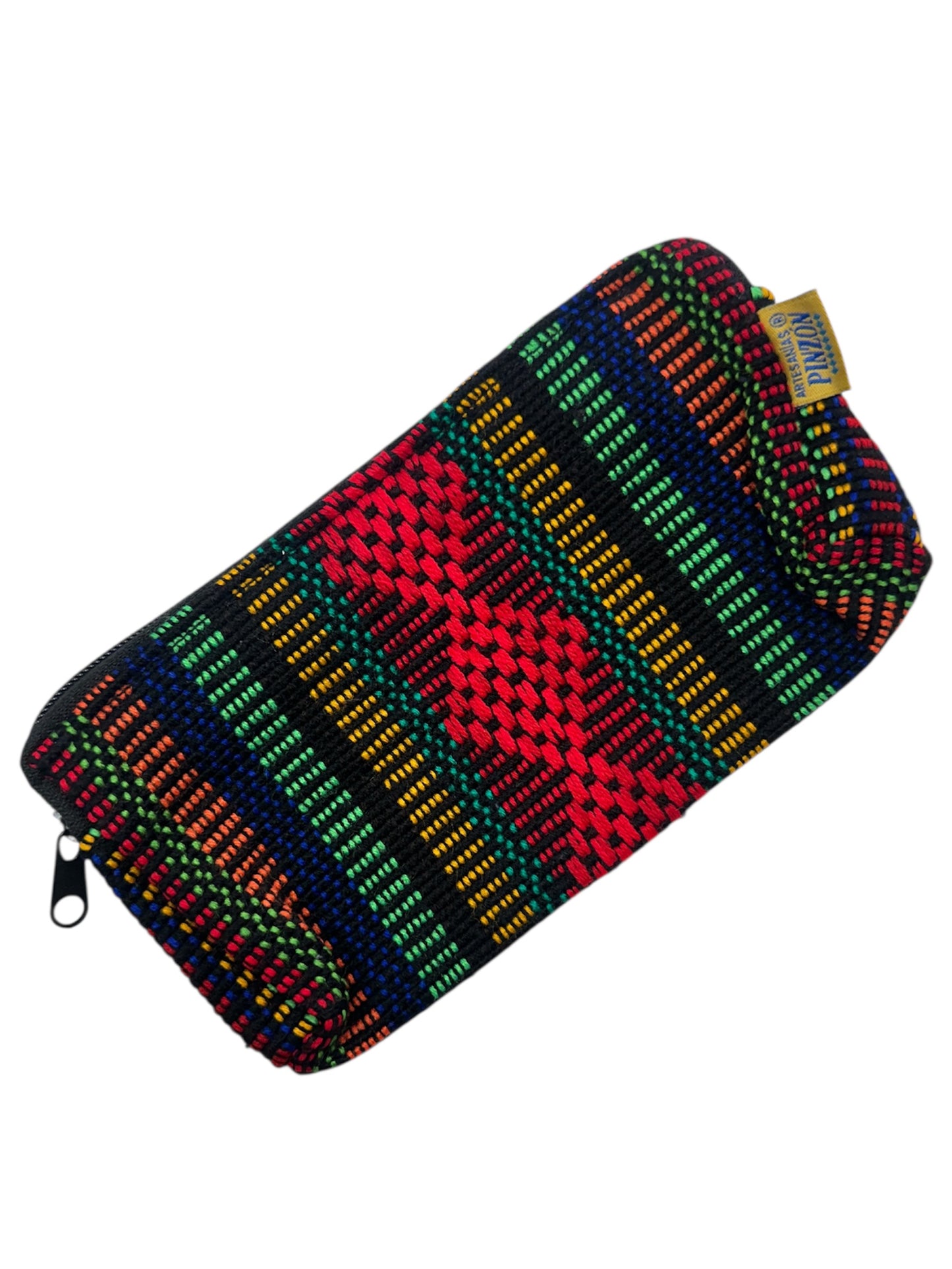 Multicolor Mercado Zip Pouch by Ysleta Mission Gift Shop, boho-style makeup or change purse with vibrant design and zipper closure.