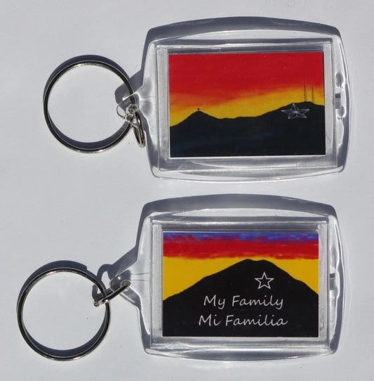 Mi Familia Acrylic Photo Key Chain – Double-Sided (2 1/8" x 1 1/2") - Ysleta Mission Gift Shop