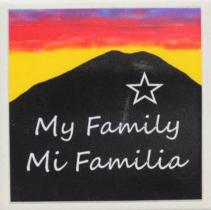 Mi Familia Coaster – Ceramic with Cork Backing 4x4 inches