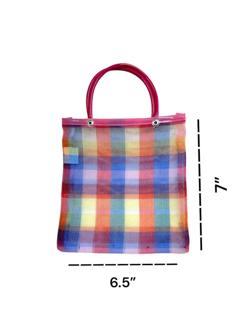 Mini Mercado Mexican mesh shopping bag by Jose Alberto Chavez, eco-friendly reusable tote for grocery shopping and everyday use.