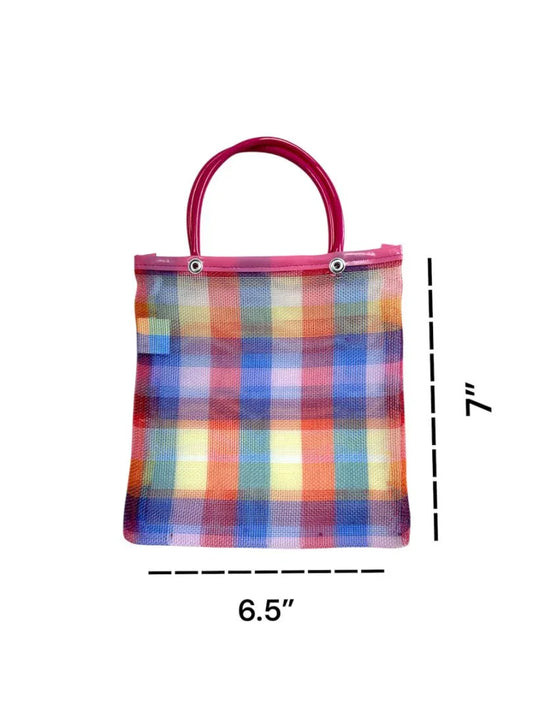 Mini Mercado Mexican mesh shopping bag by Jose Alberto Chavez, eco-friendly reusable tote for grocery shopping and everyday use.