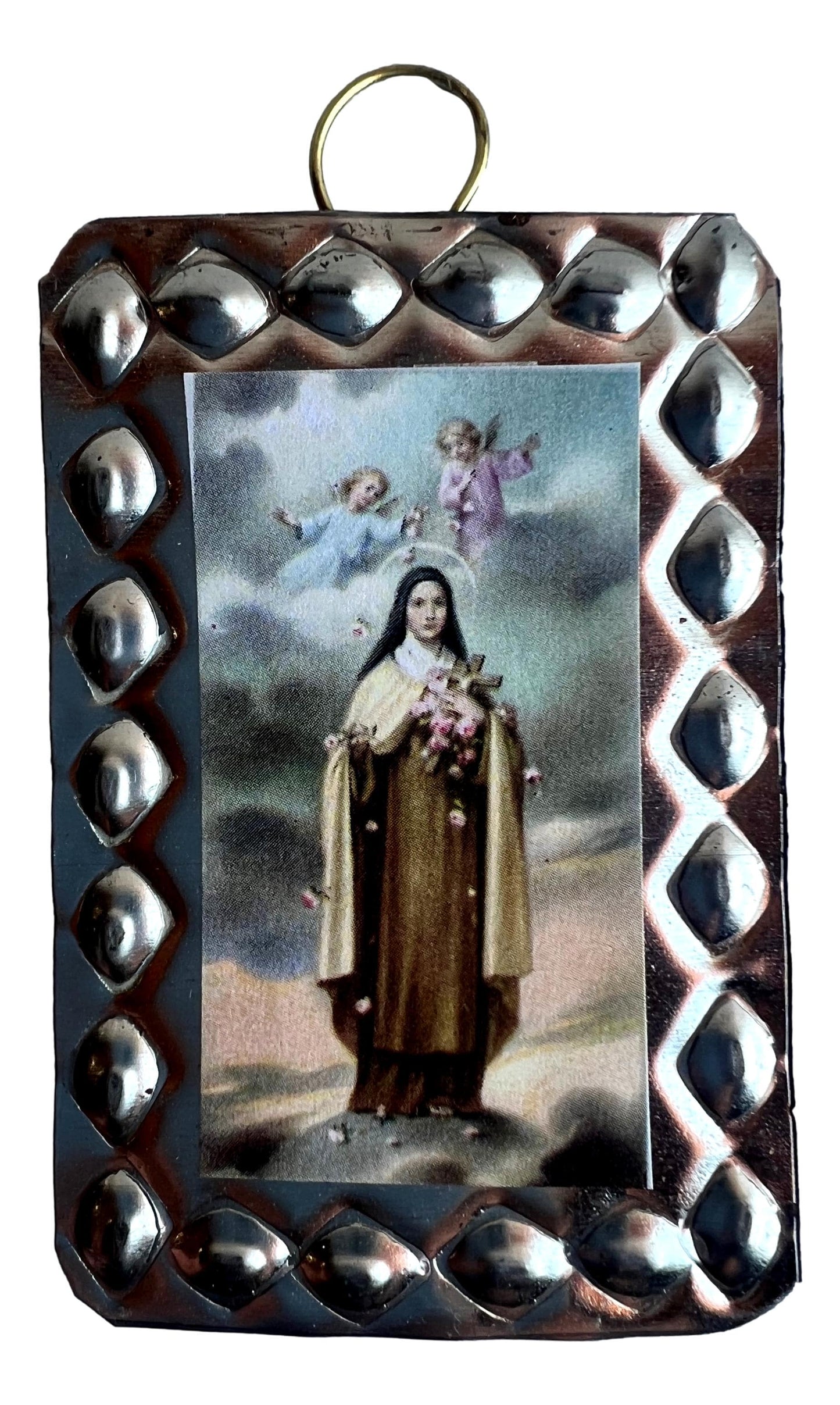 Mini Retablo Patron Saint | Handcrafted Spanish Colonial Tinwork | 3x2 Made in New Mexico