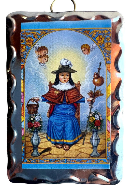 Mini Retablo Santo Niño de Atocha | Spanish Colonial Handcrafted Tin Art | 3x2 New Mexico