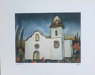 "Mission Accomplished" Ysleta Mission Watercolor Print - 11x14, Matted to 16x20, Artist Signed