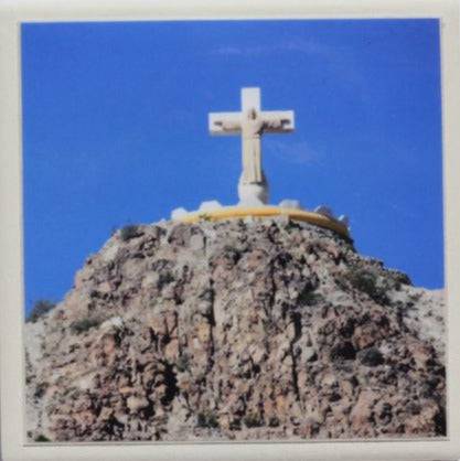 Mt Cristo Rey Coaster – Ceramic with Cork Backing 4x4 inches