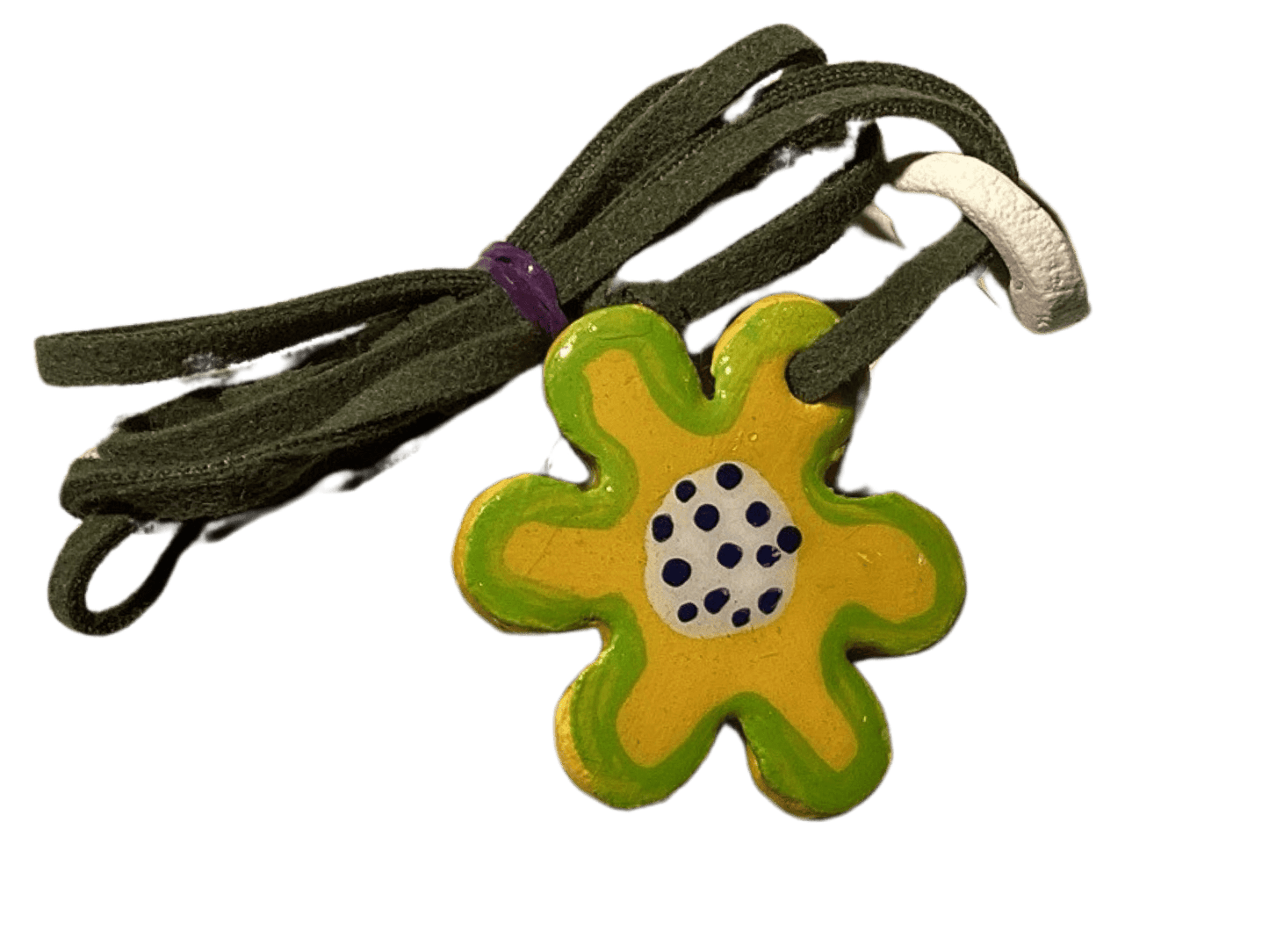 Multicolor Butterfly Clay Pendant Necklace - Double-Sided, 13 Inches