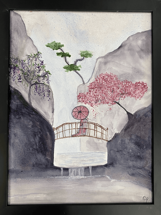 Original Art "My Japanese Garden" – Watercolor Painting (9x12)