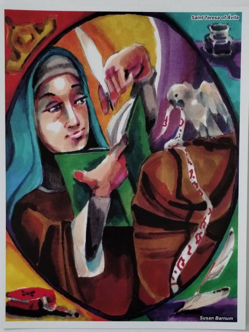 Original Art Print Portrait of Saint Theresa Avila