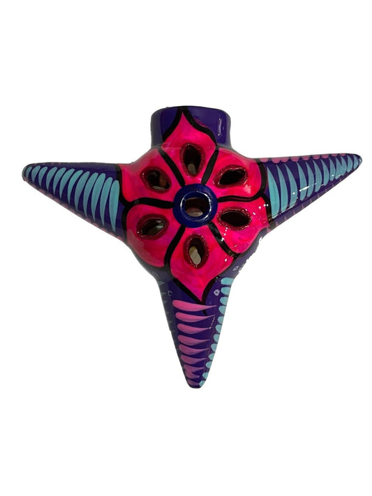 Ornament Ceramic 3 Point Star Handcrafted 6 Inches