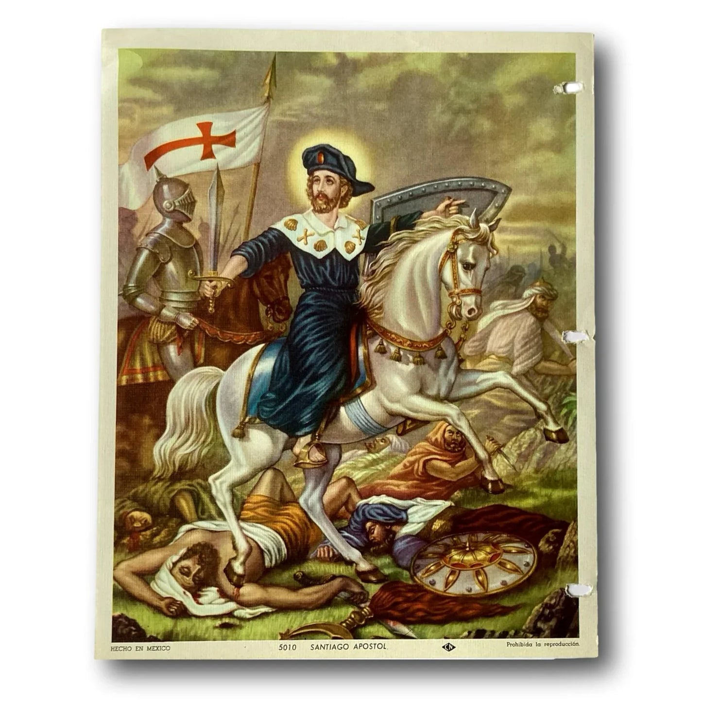 Out-of-Print Religious Image – Saint George Slaying the Dragon / San Jorge Matando al Dragón NOS - Ysleta Mission Gift Shop