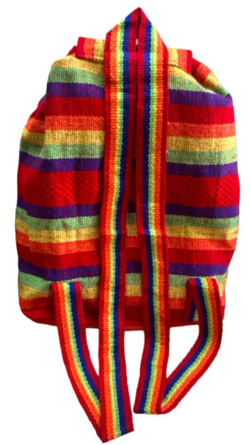 Pinzon Rainbow Backpack Colorful Artisan Backpack from Mexico - Ysleta Mission Gift Shop