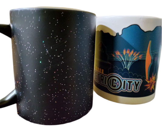 Coffee Mug Black Glitter Color Changing El Paso Electric City