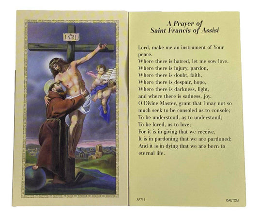 Prayer Card A Prayer Of Saint Francis Of Assisi No Laminate AF