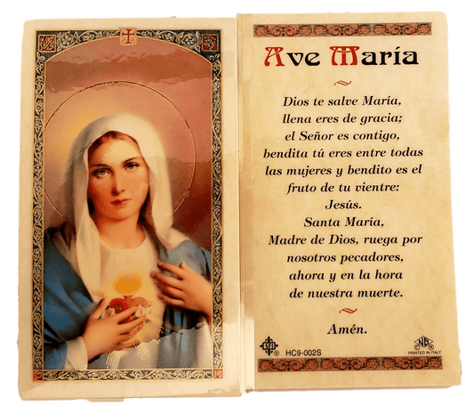 Prayer Card Ave Maria SPANISH Laminated