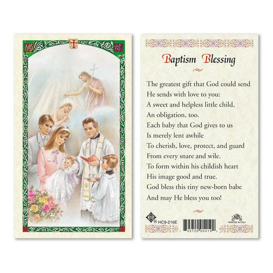 Prayer Card Baptism Blessing Laminated HC9-216E