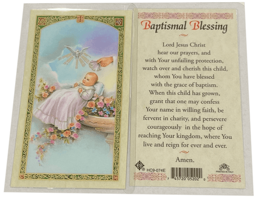 Prayer Card Baptismal Blessing HC-E Laminated English HC9-074E