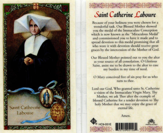 Prayer Card Catherine Laboure Laminated HC9-051E