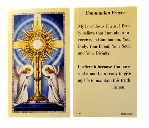 Prayer Card Communion Prayer No Laminated BC