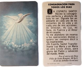 Prayer Card Consagracion Para Todos Los Dias SPANISH Mini Pocket Laminated B