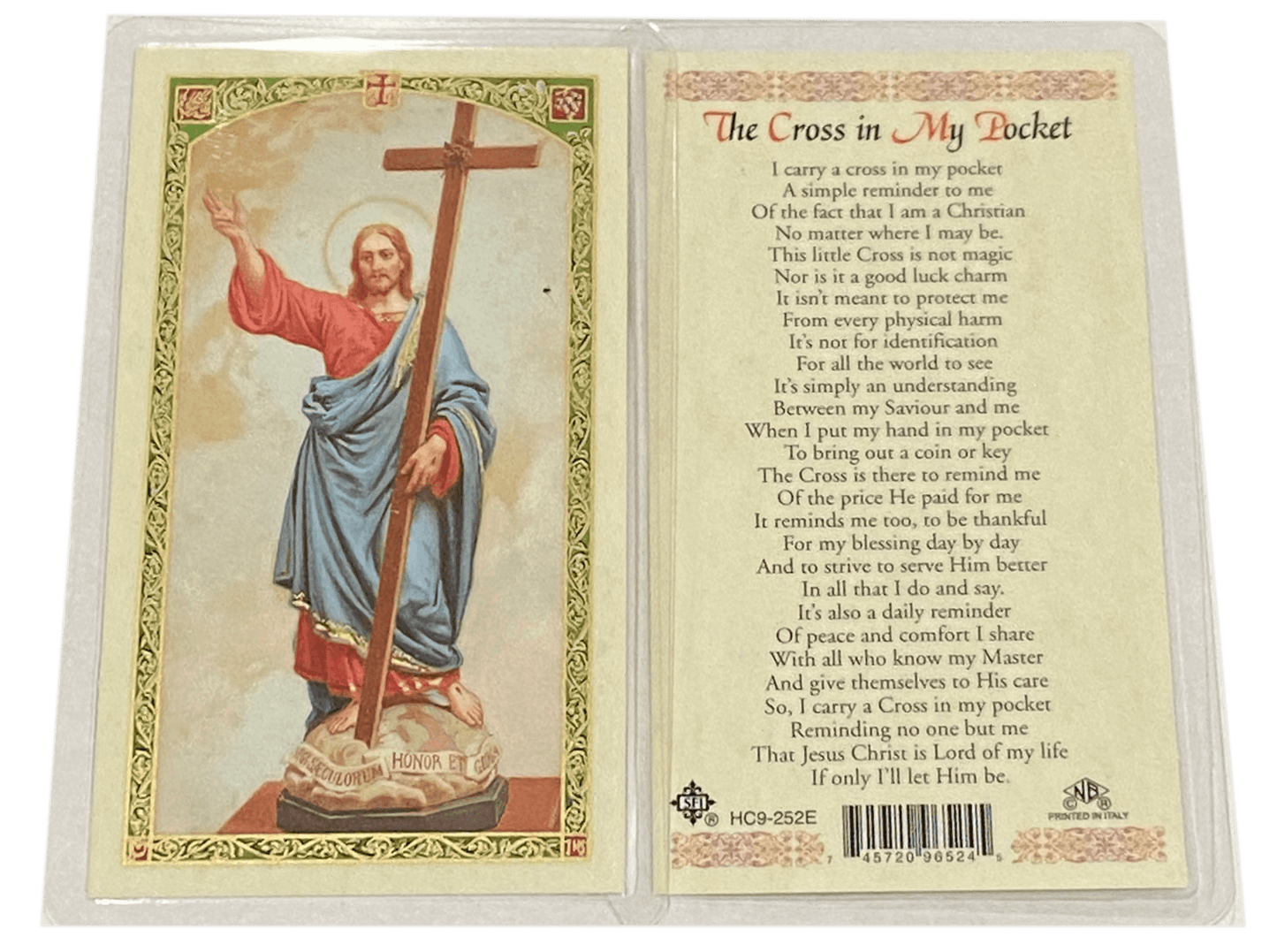 Prayer Card Cross In My Pocket Laminated English HC-E