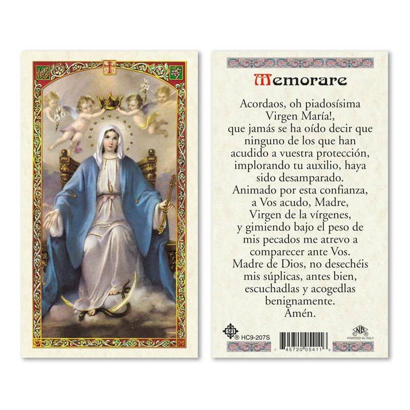 Prayer Card Madre de Dios Memorare Laminated HC9-207S