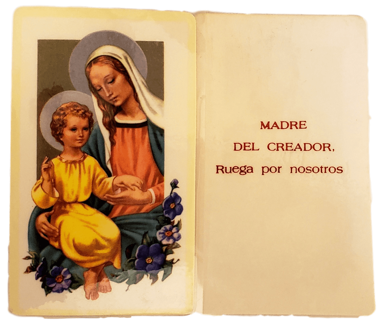 Prayer Card Madre Del Creador Ruega Por Nostros SPANISH Laminated NC