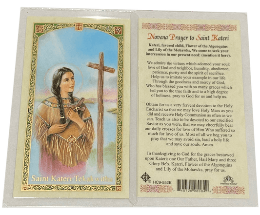 Prayer Card Novena Prayer to Saint Kateri HC-E Laminated English HC9-552E