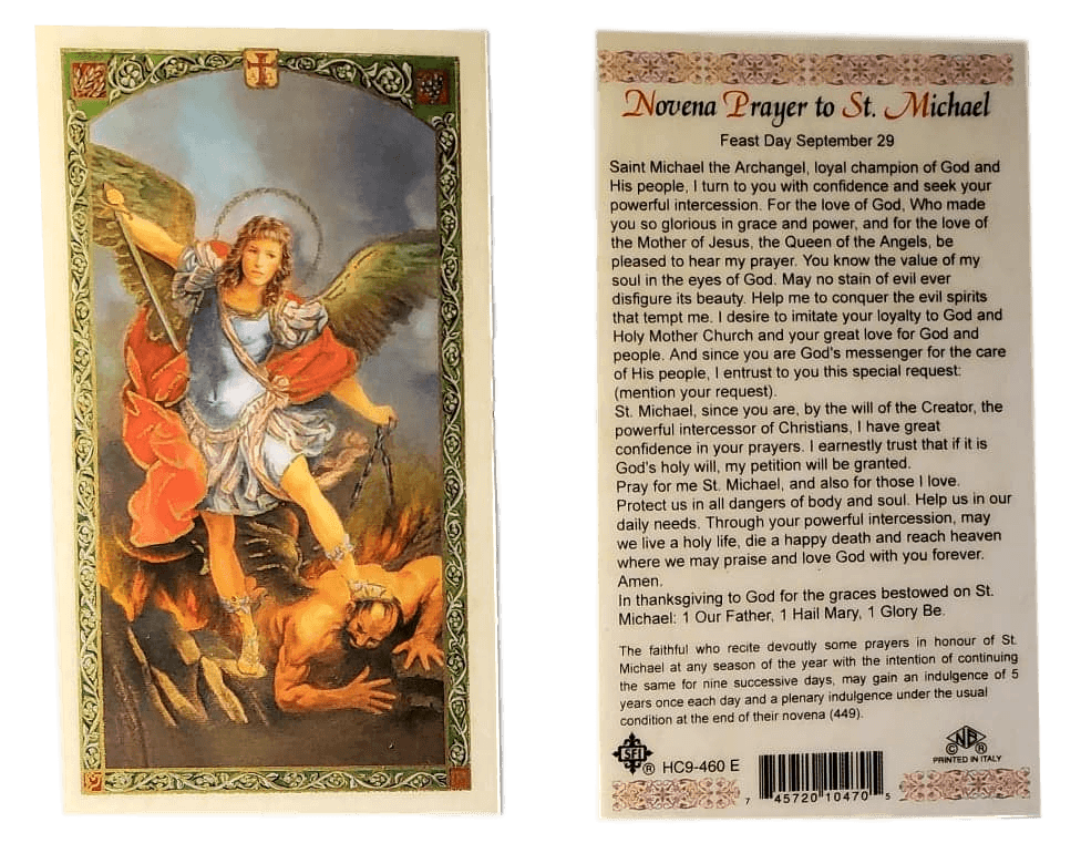 Prayer Card Novena Prayer To Saint Michael Laminated HC9-460E