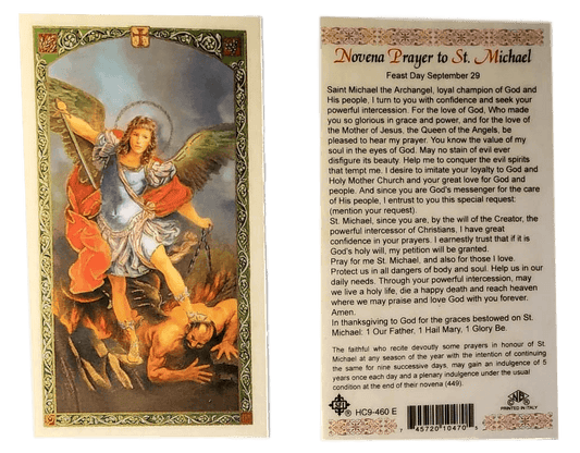 Prayer Card Novena Prayer To Saint Michael Laminated HC9-460E