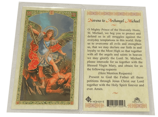 Prayer Card Novena to Archangel Michael Laminated English HC9-531E