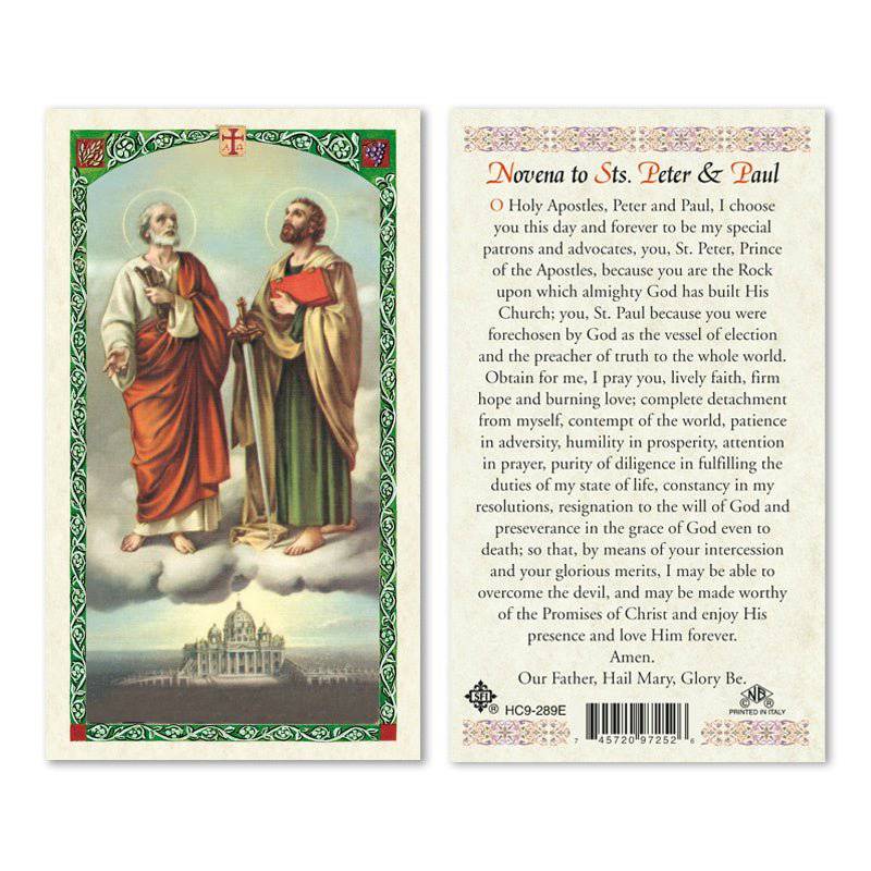 Prayer Card Novena to Saints Peter and Paul Laminated HC9-289E