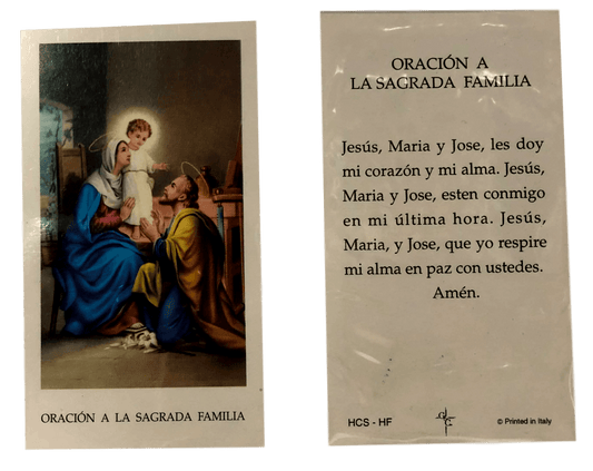 Prayer Card Oracion A La Familia Sagrada Familia SPANISH Laminated HCS-HF