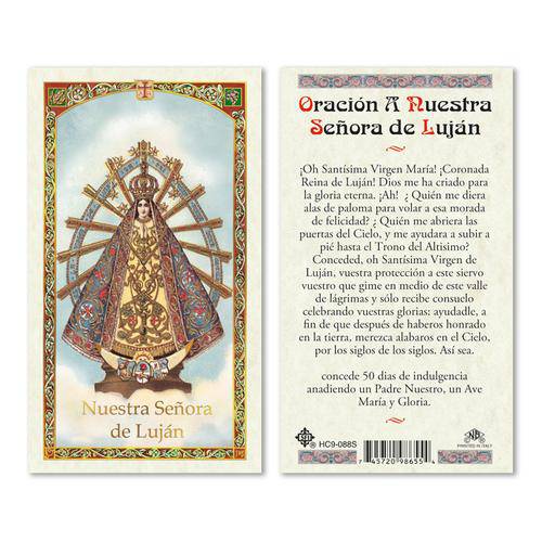 Prayer Card Oracion A Nuestra Senora De Lujan SPANISH Laminated HC9-088S