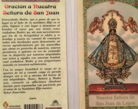 Prayer Card Oracion A Nuestra Senora De San Juan De Lagos SPANISH Laminated HC-S