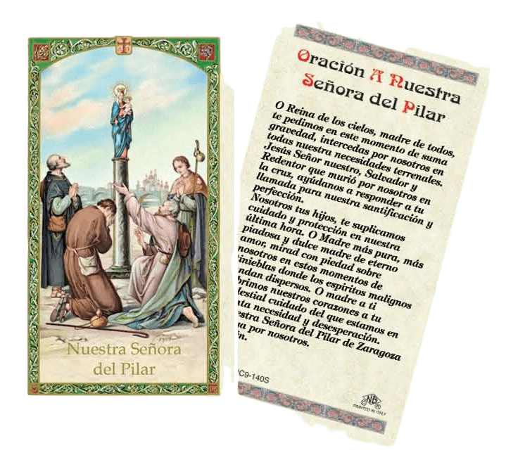 Prayer Card Oracion A Nuestra Senora Del Pilar SPANISH Laminated HC-S