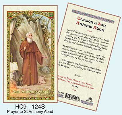 Prayer Card Oracion A San Antonio Abad SPANISH Laminated HC-S