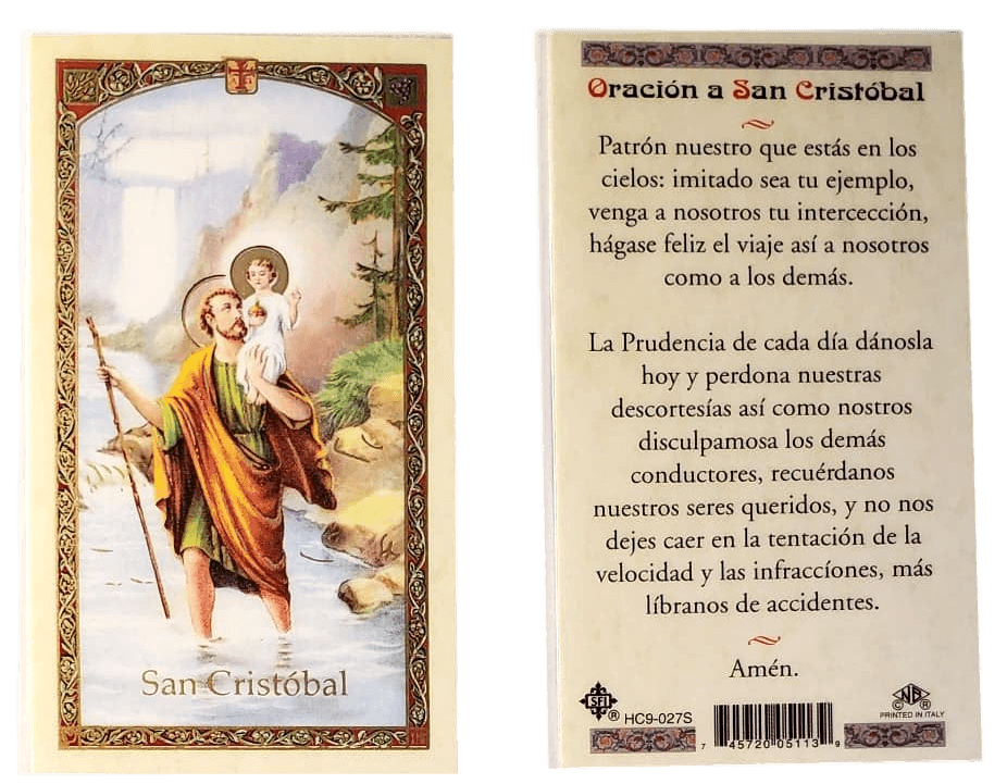 Prayer Card Oracion A San Cristobal Laminated HC9-027S