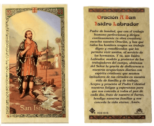 Prayer Card Oracion A San Isidro Labrador SPANISH Laminated HC-S