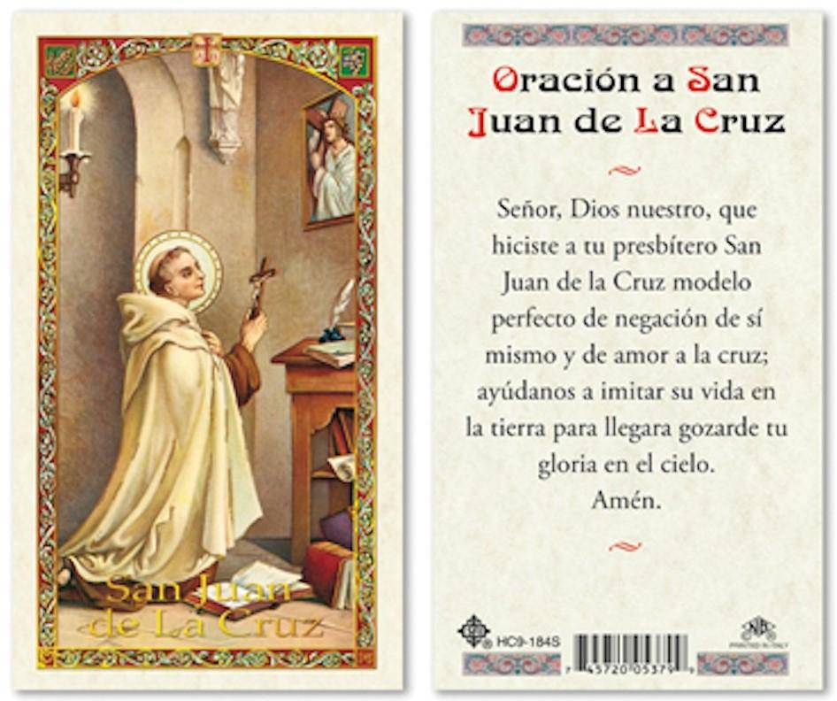 Prayer Card Oracion A San Juan De La Cruz SPANISH Laminated HC-S