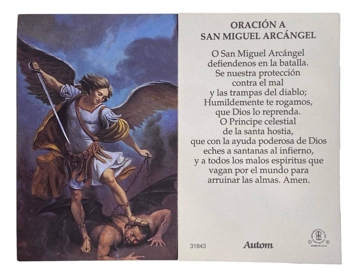 Prayer Card Oracion A San Miguel Arcangel SPANISH No Laminate