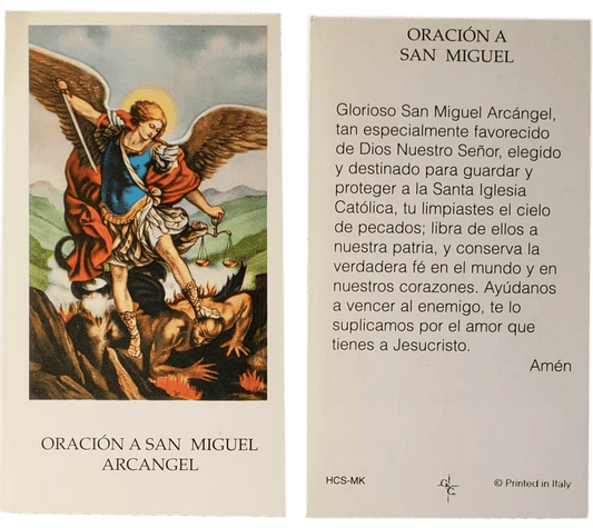 Prayer Card Oracion A San Miguel Arcangel SPANISH No Laminated HCS-MK