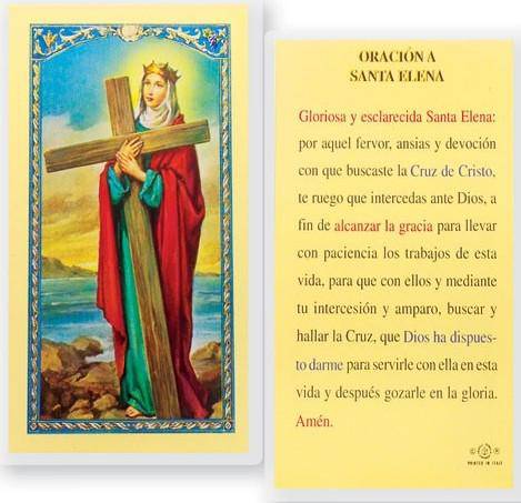 Prayer Card Oracion A Santa Elena SPANISH Laminated