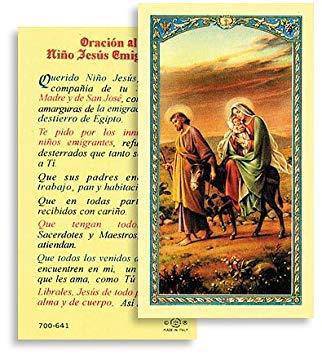 Prayer Card Oracion Al Nino Jesus Emigrante Laminated